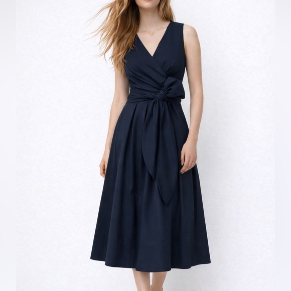 J. Crew Dresses & Skirts - NWT J Crew Navy Sleeveless Wrap-top shirt-dress Size 6